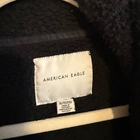 American Eagle Black Sherpa Jacket - Picture 3 of 4